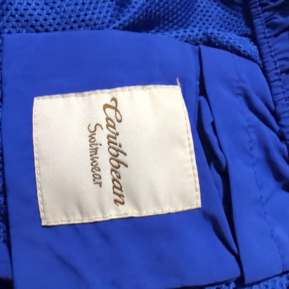 🩸🩸Men's Caribbean Swimwear  Woven Swim Shorts Blue Size Small EUC - Picture 5 of 10